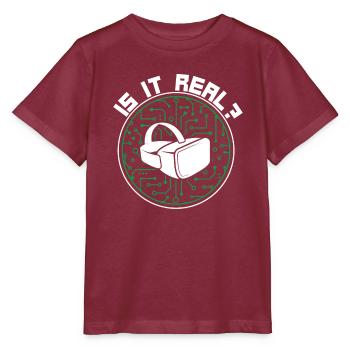 Virtual Reality VR Geschenk - Stanley/Stella Kinder T-Shirt MINI CREATOR  - Burgunderrot - Vorne - Kain (125cm)