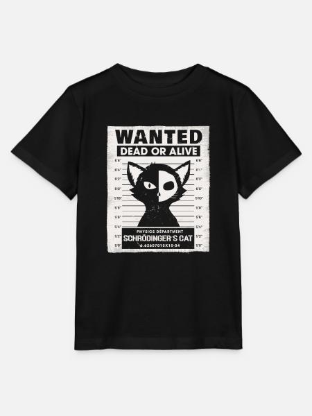 Wanted Dead Or Alive Schrödingers Cat - Stanley/Stella MINI CREATOR Kids’ T-Shirt - black