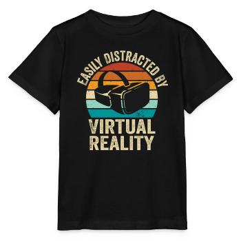 Virtual Reality VR Geschenk - Stanley/Stella Kinder T-Shirt MINI CREATOR  - Schwarz - Vorne - Mikhail (115cm)