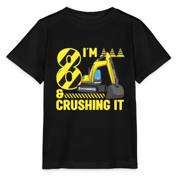 Construction Party 8ème anniversaire 8 ans Digger - T-shirt bio MINI CREATOR Stanley/Stella Enfant - noir - Devant - Mikhail (115cm)