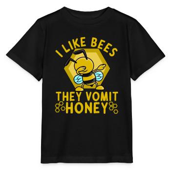 Miel d’abeilles Dire que j’aime les abeilles Ils vomissent du miel - T-shirt bio MINI CREATOR Stanley/Stella Enfant - noir - Devant - Mikhail (115cm)