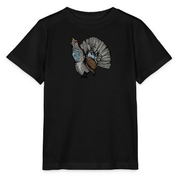 Capercaillie I Poulet Motif de grand tétras pour chasseur - T-shirt bio MINI CREATOR Stanley/Stella Enfant - noir - Devant - Mikhail (115cm)