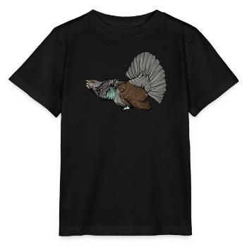 Capercaillie I Poulet Motif de grand tétras pour chasseur - T-shirt bio MINI CREATOR Stanley/Stella Enfant - noir - Devant - Mikhail (115cm)