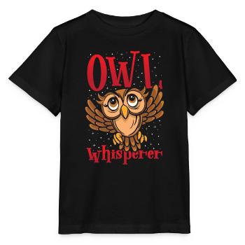 Owl Whisperer Bird Lover Nocturnal Ornithologist - Stanley/Stella MINI CREATOR Kids’ T-Shirt - black - Front - Mikhail (115cm)
