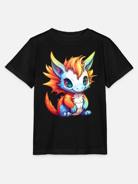 Drache Kawaii Zeichnung - Stanley/Stella Kinder T-Shirt MINI CREATOR  - Schwarz