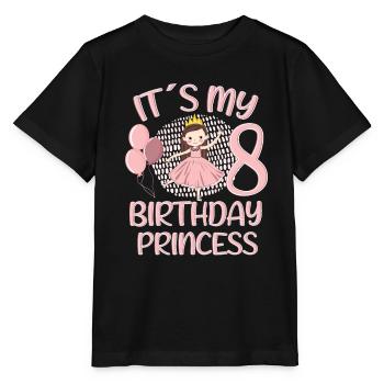 Birthday Princess 8 Years Old Bday Party Gift - Stanley/Stella Kinder T-Shirt MINI CREATOR  - Schwarz - Vorne - Mikhail (115cm)