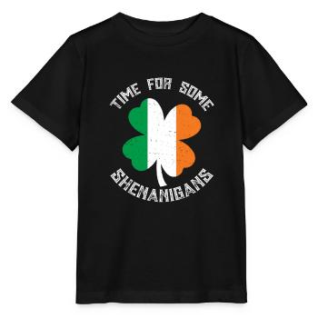 Irland Kleeblatt Shenanigans Saint Patrick’s Day - Stanley/Stella Kinder T-Shirt MINI CREATOR  - Schwarz - Vorne - Mikhail (115cm)