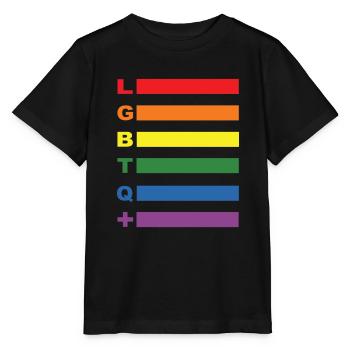 CSD Outfit Pride LGBTQ Regenbogen Balken - Stanley/Stella Kinder T-Shirt MINI CREATOR  - Schwarz - Vorne - Mikhail (115cm)