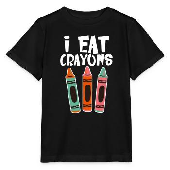 I Eat Crayons 4 - Stanley/Stella MINI CREATOR Kids’ T-Shirt - black - Front - Mikhail (115cm)
