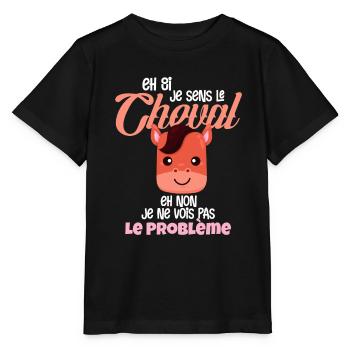 Ce Drôle De Equitation Est Un Cadeau Fille Cheval - T-shirt bio MINI CREATOR Stanley/Stella Enfant - noir - Devant - Mikhail (115cm)