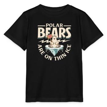 Polar Bear Global Warming Artic Seal hunting Ursus - Stanley/Stella MINI CREATOR Kids’ T-Shirt - black - Front - Mikhail (115cm)