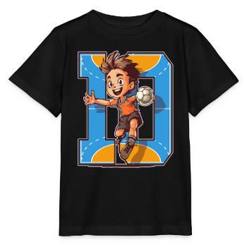 Handball Birthday - 10 years old boy - 10. - Stanley/Stella MINI CREATOR Kids’ T-Shirt - black - Front - Mikhail (115cm)