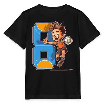 Handball Birthday - 8 years old boy - 8. - Stanley/Stella MINI CREATOR Kids’ T-Shirt - black - Front - Mikhail (115cm)