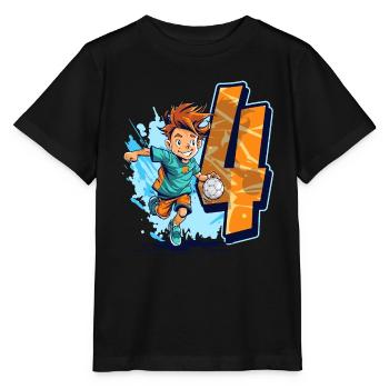 Handball Anniversaire - 4 ans Garçon - 4. - T-shirt bio MINI CREATOR Stanley/Stella Enfant - noir - Devant - Mikhail (115cm)