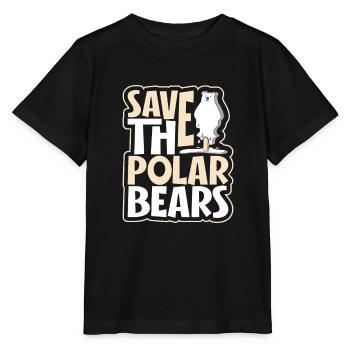 Polar Bear Global Warming Artic Seal hunting Ursus - Stanley/Stella MINI CREATOR Kids’ T-Shirt - black - Front - Mikhail (115cm)