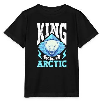 Polar Bear Global Warming Artic Seal hunting Ursus - Stanley/Stella MINI CREATOR Kids’ T-Shirt - black - Front - Mikhail (115cm)