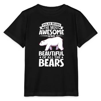 Polar Bear Global Warming Artic Seal hunting Ursus - Stanley/Stella MINI CREATOR Kids’ T-Shirt - black - Front - Mikhail (115cm)