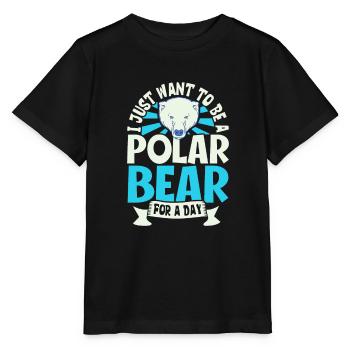 Polar Bear Global Warming Artic Seal hunting Ursus - Stanley/Stella MINI CREATOR Kids’ T-Shirt - black - Front - Mikhail (115cm)