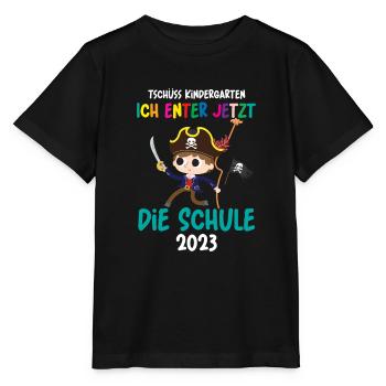 Einschulung Schule Pirat Schulanfang Geschenk - Stanley/Stella Kinder T-Shirt MINI CREATOR  - Schwarz - Vorne - Mikhail (115cm)