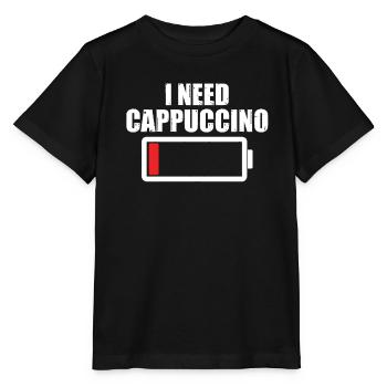 J’ai besoin de cappuccino - T-shirt bio MINI CREATOR Stanley/Stella Enfant - noir - Devant - Mikhail (115cm)
