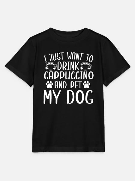 Cappuccino Und Hundebesitzer Hundedesign - Stanley/Stella Kinder T-Shirt MINI CREATOR  - Schwarz