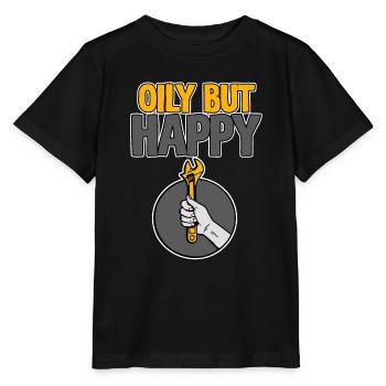 Oily But Happy 2 - Stanley/Stella Kinder T-Shirt MINI CREATOR  - Schwarz - Vorne - Mikhail (115cm)