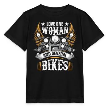 Biker, Motorradfahrer, Motorradfahrer, Motorradfahrer - Stanley/Stella Kinder T-Shirt MINI CREATOR  - Schwarz - Vorne - Mikhail (115cm)