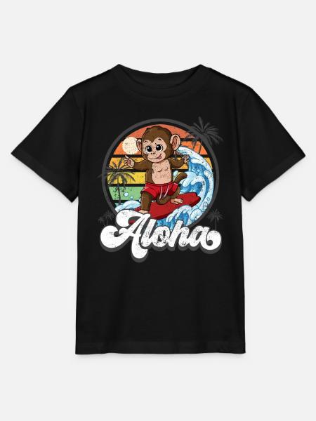 Aloha Hawaiian Hawaiian Surfer Surfing - T-shirt bio MINI CREATOR Stanley/Stella Enfant - noir