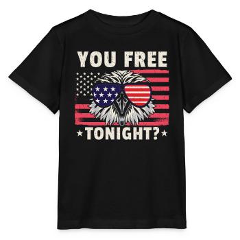 Weißkopfseeadler Amerikanische Flagge, die Sie heute Abend frei haben - Stanley/Stella Kinder T-Shirt MINI CREATOR  - Schwarz - Vorne - Mikhail (115cm)