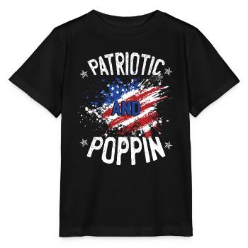 Funny American Flag Quote - Stanley/Stella MINI CREATOR Kids’ T-Shirt - black - Front - Mikhail (115cm)