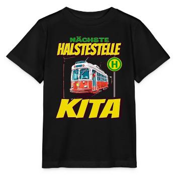 Nächste Haltestelle Kindergarten - Kids - Stanley/Stella Kinder T-Shirt MINI CREATOR  - Schwarz - Vorne - Mikhail (115cm)