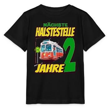 Ich Bin 2 Straßenbahnen - Straßenbahn - Stanley/Stella Kinder T-Shirt MINI CREATOR  - Schwarz - Vorne - Mikhail (115cm)