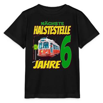 Ich Bin 6 Straßenbahnen - Straßenbahn - Stanley/Stella Kinder T-Shirt MINI CREATOR  - Schwarz - Vorne - Mikhail (115cm)