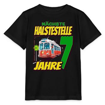 Ich Bin 7 Straßenbahnen - Straßenbahn - Stanley/Stella Kinder T-Shirt MINI CREATOR  - Schwarz - Vorne - Mikhail (115cm)