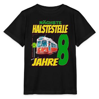 Ich Bin 8 Straßenbahnen - Straßenbahn - Stanley/Stella Kinder T-Shirt MINI CREATOR  - Schwarz - Vorne - Mikhail (115cm)
