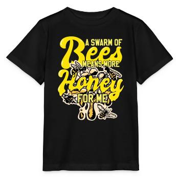 Un essaim d’abeilles Abeilles mellifères Apiculture - T-shirt bio MINI CREATOR Stanley/Stella Enfant - noir - Devant - Mikhail (115cm)