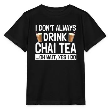 Lustiger Chai Tee Spruch Liebe Chai Latte - Stanley/Stella Kinder T-Shirt MINI CREATOR  - Schwarz - Vorne - Mikhail (115cm)