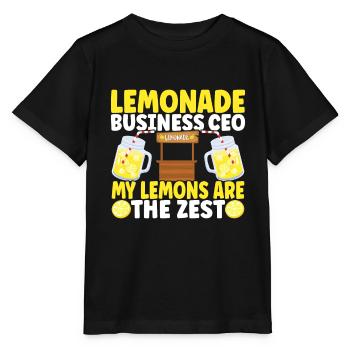 Limonade Limonadenstand - Stanley/Stella Kinder T-Shirt MINI CREATOR  - Schwarz - Vorne - Mikhail (115cm)