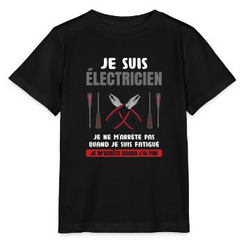 Électricien Dire Drôle De Technicien Électronique - T-shirt bio MINI CREATOR Stanley/Stella Enfant - noir - Devant - Mikhail (115cm)