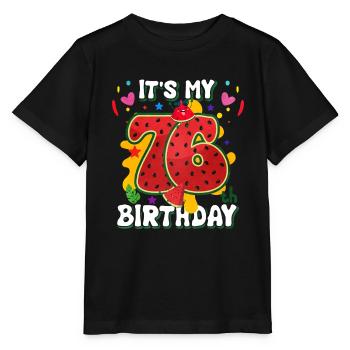 76. Geburtstag Wassermelone - Stanley/Stella Kinder T-Shirt MINI CREATOR  - Schwarz - Vorne - Mikhail (115cm)