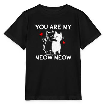 Tu es mon miaou miaou - T-shirt bio MINI CREATOR Stanley/Stella Enfant - noir - Devant - Mikhail (115cm)