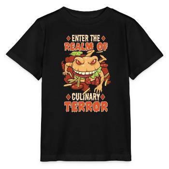 Horror Burgers Fast-Food Halloween Nourriture effrayante Monste - T-shirt bio MINI CREATOR Stanley/Stella Enfant - noir - Devant - Mikhail (115cm)