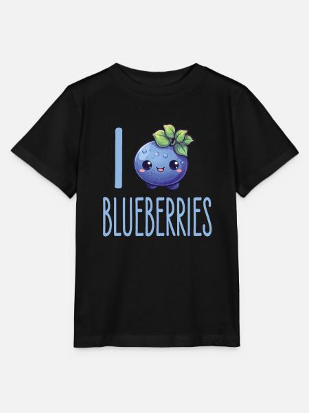 Blaubeere Kawaii - Stanley/Stella Kinder T-Shirt MINI CREATOR  - Schwarz