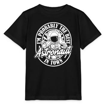 Astronaute Astronaute Cosmonaute - T-shirt bio MINI CREATOR Stanley/Stella Enfant - noir - Devant - Mikhail (115cm)