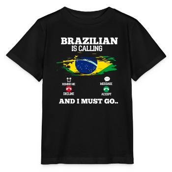 Brasilien - Stanley/Stella Kinder T-Shirt MINI CREATOR  - Schwarz - Vorne - Mikhail (115cm)