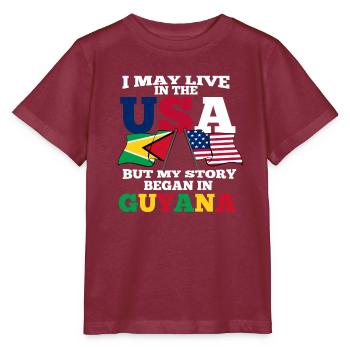 Guyana - Stanley/Stella MINI CREATOR Kids’ T-Shirt - burgundy - Front - Kain (125cm)