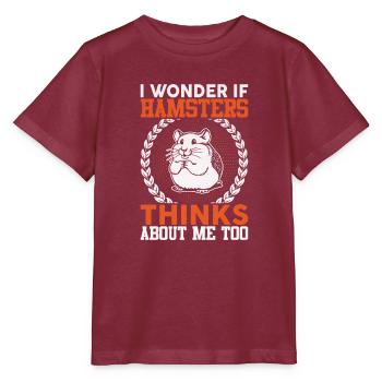 Hamster Pet Owner Animal Boys Girls Cute Hamster - Stanley/Stella MINI CREATOR Kids’ T-Shirt - burgundy - Front - Kain (125cm)