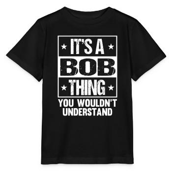 Drôle de nom Bob - T-shirt bio MINI CREATOR Stanley/Stella Enfant - noir - Devant - Mikhail (115cm)