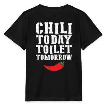Nourriture épicée chaude poivron rouge drôle Chili aujourd’hui toilette - T-shirt bio MINI CREATOR Stanley/Stella Enfant - noir - Devant - Mikhail (115cm)