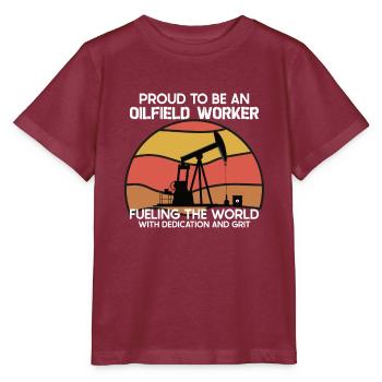 Spinfield Wife Roughneck Oil Drilling Frac crew - T-shirt bio MINI CREATOR Stanley/Stella Enfant - bordeaux - Devant - Kain (125cm)